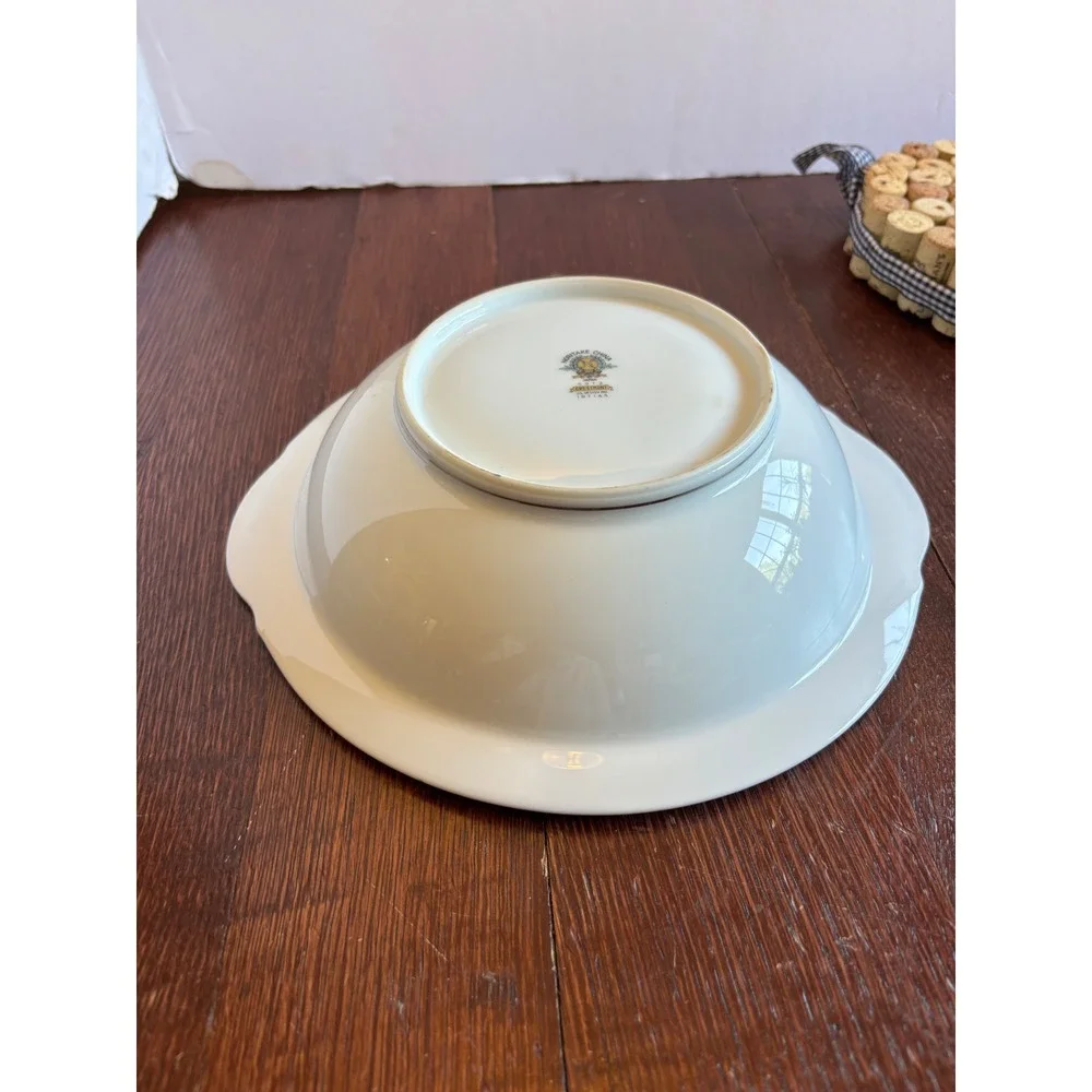 Noritake Crestmont 6013 Round Lugged Vegetable Bowl Gold Trim Japan Vintage